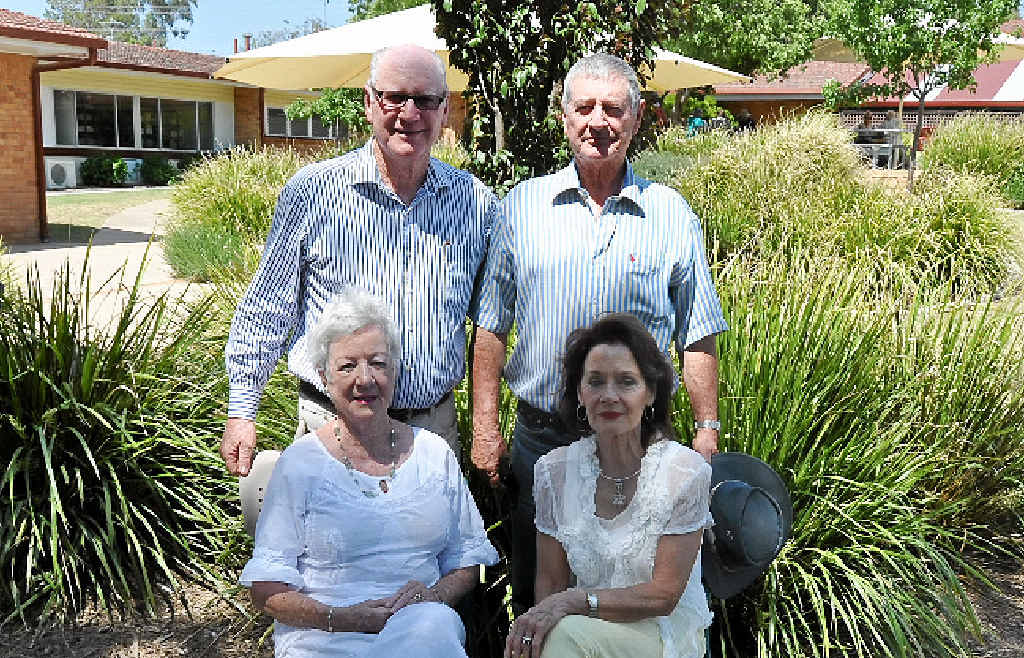 Ian and Robin Burrows with their sisters Ann Oneto and Janine Logan at the Scots PGC reunion on Saturday.